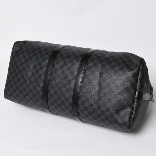 極美品 LOUIS VUITTON ルイヴィトン キーポルバンドリエール55 ボストンバッグ N41413 ダミエグラフィット ブラック 中古 4a008980
