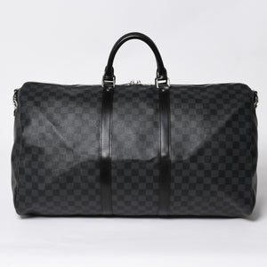 極美品 LOUIS VUITTON ルイヴィトン キーポルバンドリエール55 ボストンバッグ N41413 ダミエグラフィット ブラック 中古 4a008980