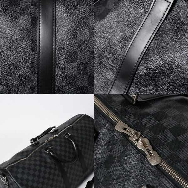 極美品 LOUIS VUITTON ルイヴィトン キーポルバンドリエール55 ボストンバッグ N41413 ダミエグラフィット ブラック 中古 4a008980