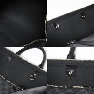 極美品 LOUIS VUITTON ルイヴィトン キーポルバンドリエール55 ボストンバッグ N41413 ダミエグラフィット ブラック 中古 4a008980