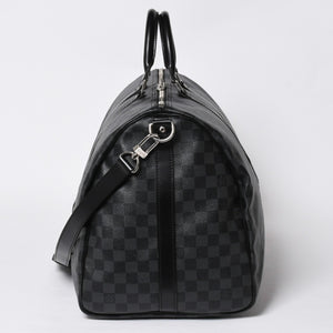 極美品 LOUIS VUITTON ルイヴィトン キーポルバンドリエール55 ボストンバッグ N41413 ダミエグラフィット ブラック 中古 4a008980