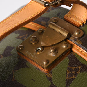 極美品 LOUIS VUITTON ルイヴィトン 帽子ケース モノグラム・グラフィティ ボワット・シャポー ブラウン カーキ ゴールド金具 激レア 中古 4a008592