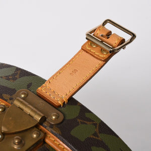 極美品 LOUIS VUITTON ルイヴィトン 帽子ケース モノグラム・グラフィティ ボワット・シャポー ブラウン カーキ ゴールド金具 激レア 中古 4a008592