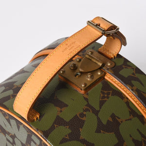 LOUIS VUITTON ルイヴィトン 帽子ケース モノグラム グラフィティ ボワット シャポー M92186 ブラウン シルバー 激レア 美品 中古 4a008593