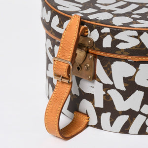 LOUIS VUITTON ルイヴィトン 帽子ケース モノグラム グラフィティ ボワット シャポー M92186 ブラウン シルバー 激レア 美品 中古 4a008593