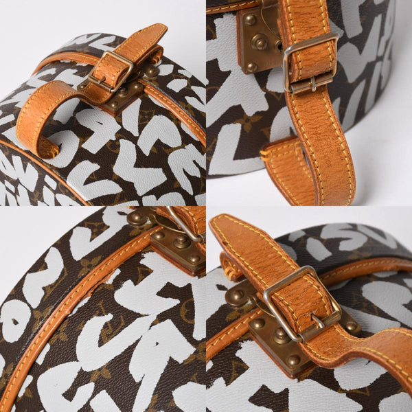 LOUIS VUITTON ルイヴィトン 帽子ケース モノグラム グラフィティ ボワット シャポー M92186 ブラウン シルバー 激レア 美品 中古 4a008593