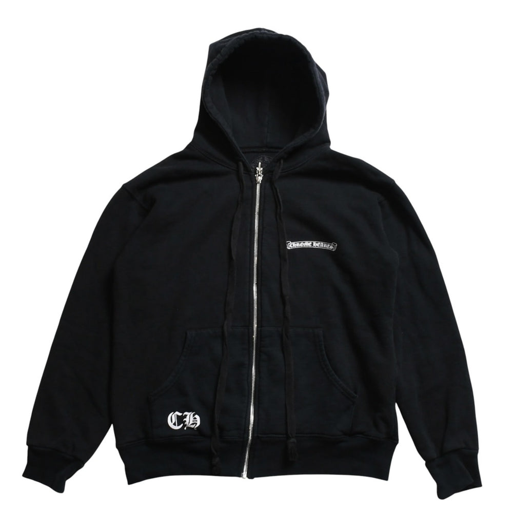 CHROME HEARTS クロムハーツ ダブルフェイス ジップアップ フーディー サイズS CHプラス ダガージップ ブラック 美品 中古 4a008902