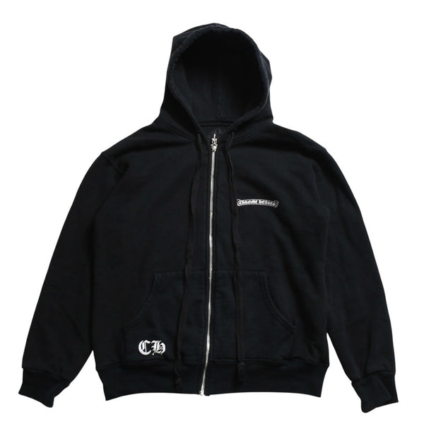 CHROME HEARTS クロムハーツ ダブルフェイス ジップアップ フーディー サイズS CHプラス ダガージップ ブラック 美品 中古 4a008902