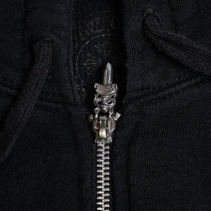 CHROME HEARTS クロムハーツ ダブルフェイス ジップアップ フーディー サイズS CHプラス ダガージップ ブラック 美品 中古 4a008902