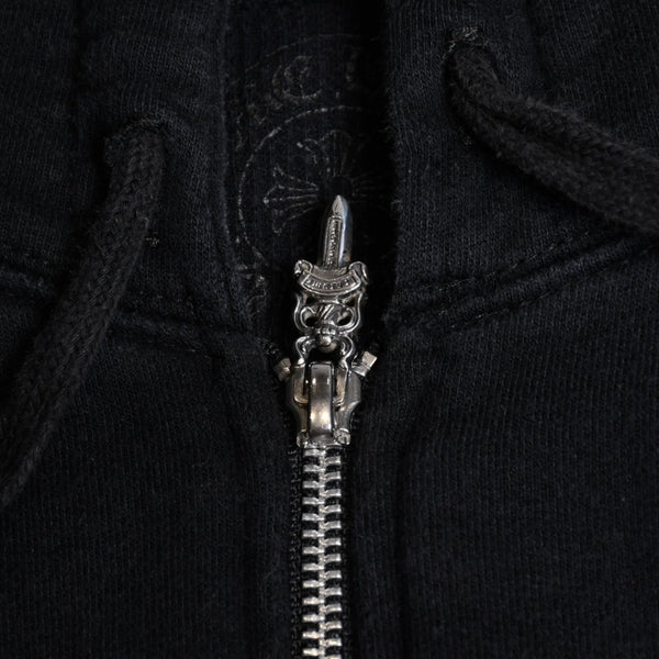 CHROME HEARTS クロムハーツ ダブルフェイス ジップアップ フーディー サイズS CHプラス ダガージップ ブラック 美品 中古 4a008902