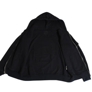 CHROME HEARTS クロムハーツ ダブルフェイス ジップアップ フーディー サイズS CHプラス ダガージップ ブラック 美品 中古 4a008902