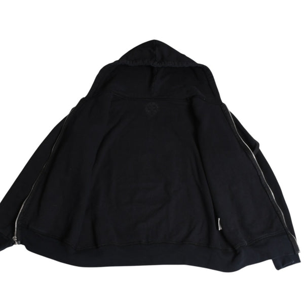 CHROME HEARTS クロムハーツ ダブルフェイス ジップアップ フーディー サイズS CHプラス ダガージップ ブラック 美品 中古 4a008902