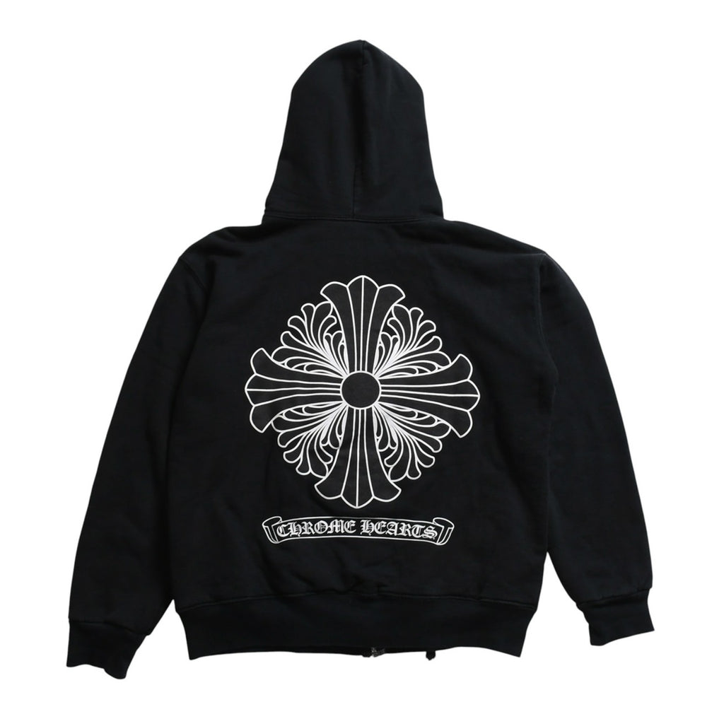 CHROME HEARTS クロムハーツ ダブルフェイス ジップアップ フーディー サイズS CHプラス ダガージップ ブラック 美品 中古 4a008902