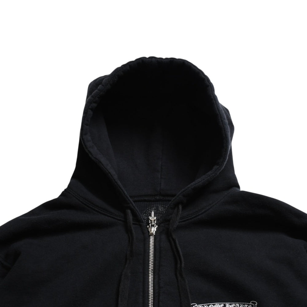 CHROME HEARTS クロムハーツ ダブルフェイス ジップアップ フーディー サイズS CHプラス ダガージップ ブラック 美品 中古 4a008902