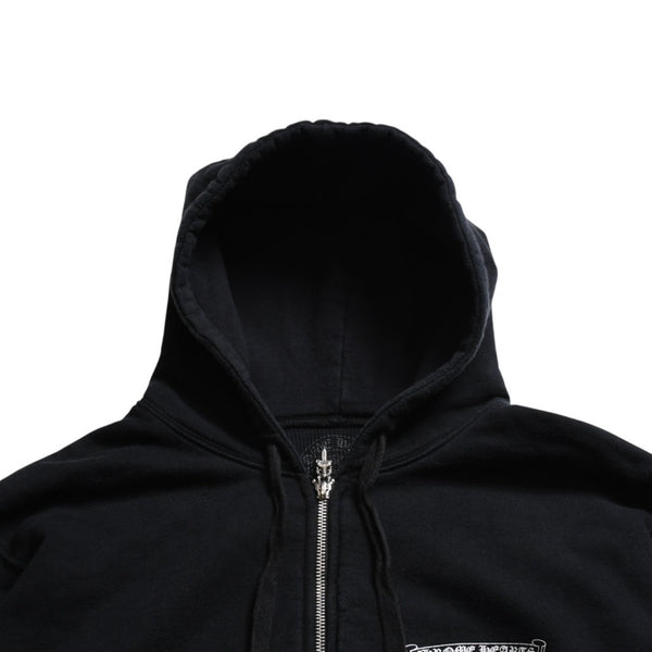 CHROME HEARTS クロムハーツ ダブルフェイス ジップアップ フーディー サイズS CHプラス ダガージップ ブラック 美品 中古 4a008902