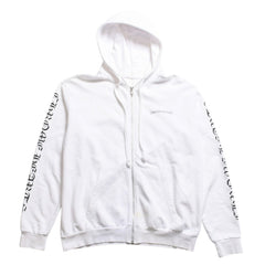 CHROME HEARTS クロムハーツ ジップアップ フーディー パーカー サイズL ダガージップ スクロールラベル ホワイト 美品 中古 4a008911
