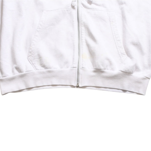 CHROME HEARTS クロムハーツ ジップアップ フーディー パーカー サイズL ダガージップ スクロールラベル ホワイト 美品 中古 4a008911