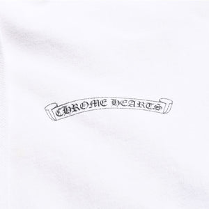 CHROME HEARTS クロムハーツ ジップアップ フーディー パーカー サイズL ダガージップ スクロールラベル ホワイト 美品 中古 4a008911