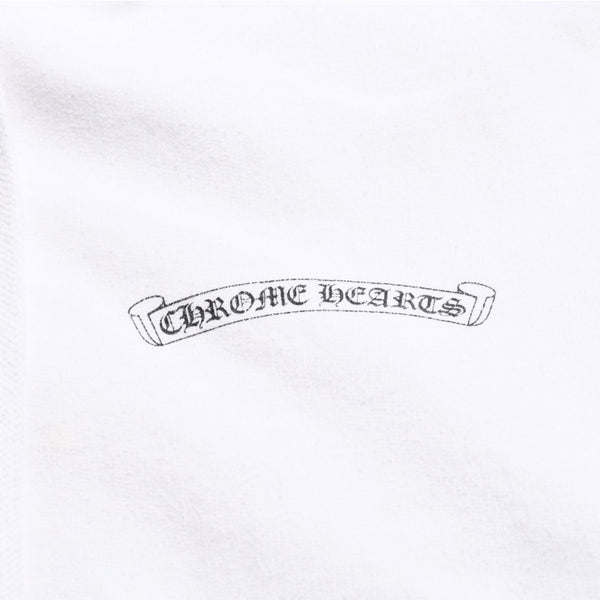CHROME HEARTS クロムハーツ ジップアップ フーディー パーカー サイズL ダガージップ スクロールラベル ホワイト 美品 中古 4a008911