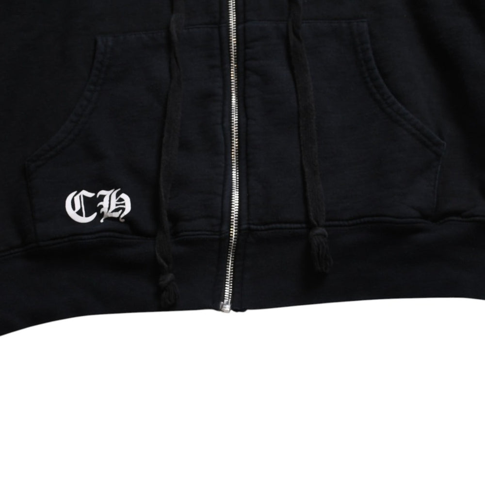 CHROME HEARTS クロムハーツ ダブルフェイス ジップアップ フーディー サイズS CHプラス ダガージップ ブラック 美品 中古 4a008902