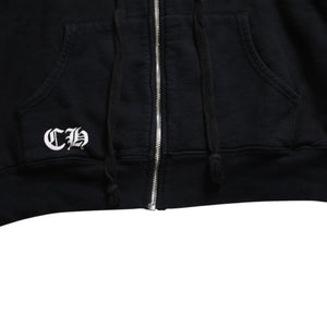 CHROME HEARTS クロムハーツ ダブルフェイス ジップアップ フーディー サイズS CHプラス ダガージップ ブラック 美品 中古 4a008902