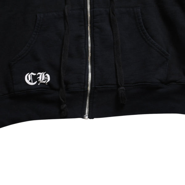 CHROME HEARTS クロムハーツ ダブルフェイス ジップアップ フーディー サイズS CHプラス ダガージップ ブラック 美品 中古 4a008902