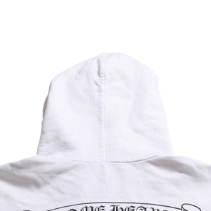 CHROME HEARTS クロムハーツ ジップアップ フーディー パーカー サイズL ダガージップ スクロールラベル ホワイト 美品 中古 4a008911