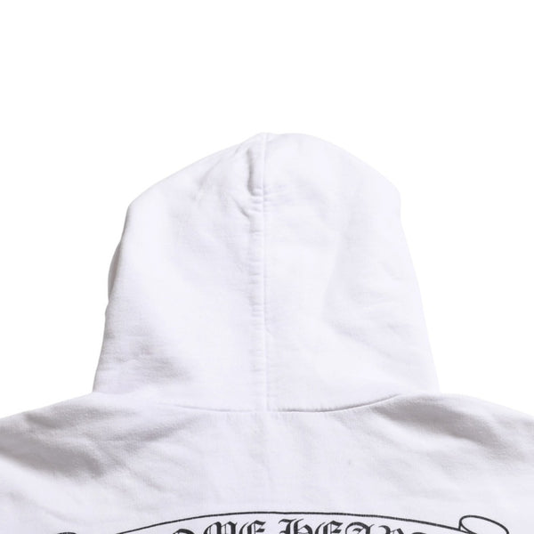 CHROME HEARTS クロムハーツ ジップアップ フーディー パーカー サイズL ダガージップ スクロールラベル ホワイト 美品 中古 4a008911