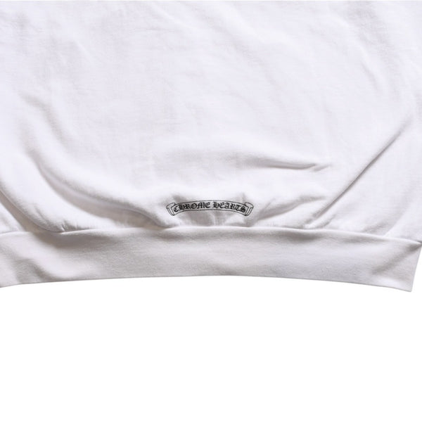 CHROME HEARTS クロムハーツ ジップアップ フーディー パーカー サイズL ダガージップ スクロールラベル ホワイト 美品 中古 4a008911