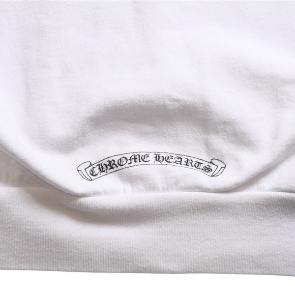 CHROME HEARTS クロムハーツ ジップアップ フーディー パーカー サイズL ダガージップ スクロールラベル ホワイト 美品 中古 4a008911