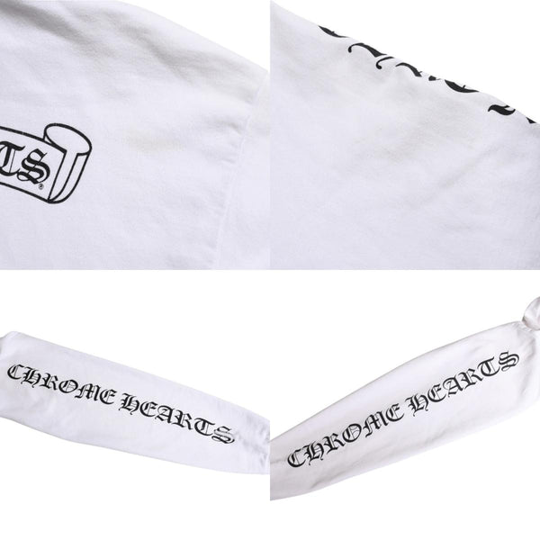 CHROME HEARTS クロムハーツ ジップアップ フーディー パーカー サイズL ダガージップ スクロールラベル ホワイト 美品 中古 4a008911