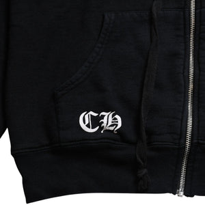 CHROME HEARTS クロムハーツ ダブルフェイス ジップアップ フーディー サイズS CHプラス ダガージップ ブラック 美品 中古 4a008902
