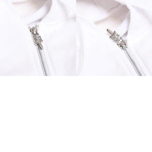 CHROME HEARTS クロムハーツ ジップアップ フーディー パーカー サイズL ダガージップ スクロールラベル ホワイト 美品 中古 4a008911