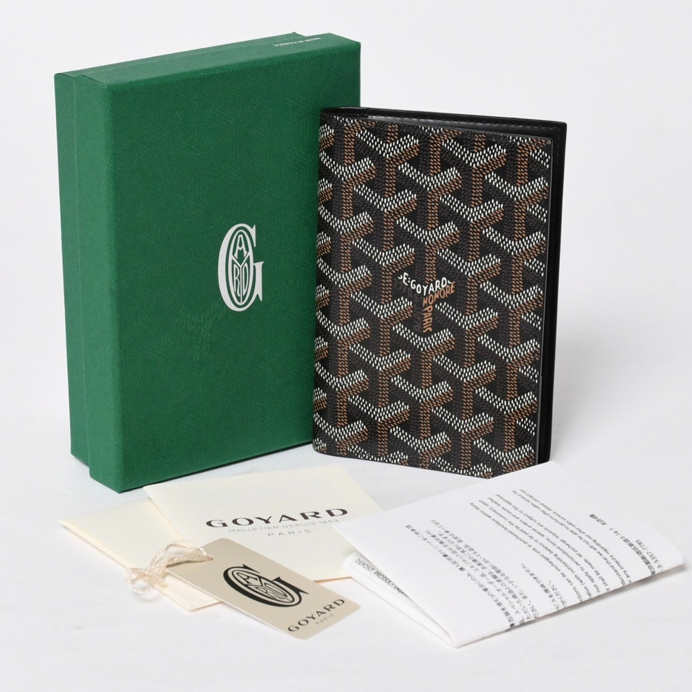 Like new GOYARD Pass Case Passport Case Grenelle PVC Coated Canvas Black Used 4a009231