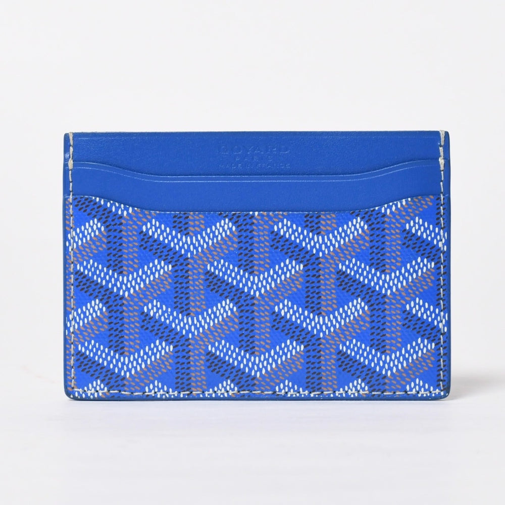 Very good condition GOYARD Saint Sulpice card case card holder STSULPPMLTY10CL10X PVC leather blue used 4a009214