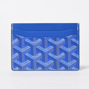 極美品 GOYARD ゴヤール サン シュルピス カードケース カードホルダー STSULPPMLTY10CL10X PVC レザー ブルー 中古 4a009214