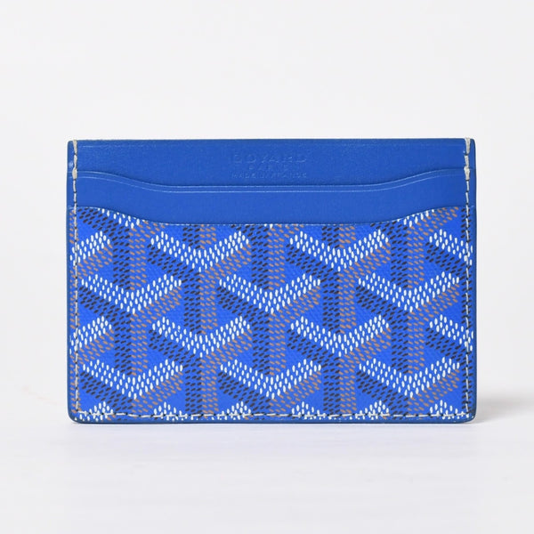 極美品 GOYARD ゴヤール サン シュルピス カードケース カードホルダー STSULPPMLTY10CL10X PVC レザー ブルー 中古 4a009214