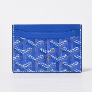 極美品 GOYARD ゴヤール サン シュルピス カードケース カードホルダー STSULPPMLTY10CL10X PVC レザー ブルー 中古 4a009214