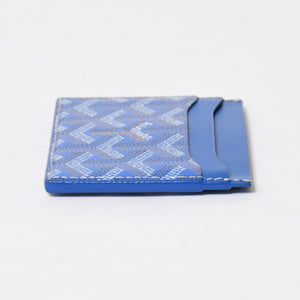 極美品 GOYARD ゴヤール サン シュルピス カードケース カードホルダー STSULPPMLTY10CL10X PVC レザー ブルー 中古 4a009214