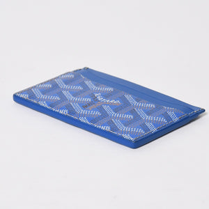 極美品 GOYARD ゴヤール サン シュルピス カードケース カードホルダー STSULPPMLTY10CL10X PVC レザー ブルー 中古 4a009214