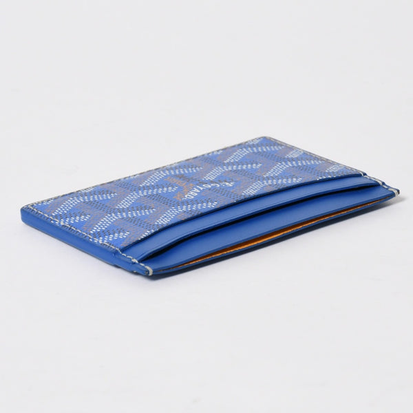 極美品 GOYARD ゴヤール サン シュルピス カードケース カードホルダー STSULPPMLTY10CL10X PVC レザー ブルー 中古 4a009214