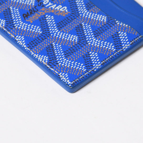 極美品 GOYARD ゴヤール サン シュルピス カードケース カードホルダー STSULPPMLTY10CL10X PVC レザー ブルー 中古 4a009214