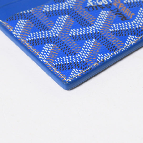 極美品 GOYARD ゴヤール サン シュルピス カードケース カードホルダー STSULPPMLTY10CL10X PVC レザー ブルー 中古 4a009214