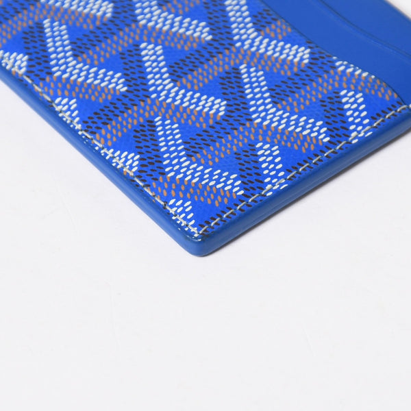 極美品 GOYARD ゴヤール サン シュルピス カードケース カードホルダー STSULPPMLTY10CL10X PVC レザー ブルー 中古 4a009214
