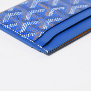 極美品 GOYARD ゴヤール サン シュルピス カードケース カードホルダー STSULPPMLTY10CL10X PVC レザー ブルー 中古 4a009214