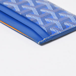 極美品 GOYARD ゴヤール サン シュルピス カードケース カードホルダー STSULPPMLTY10CL10X PVC レザー ブルー 中古 4a009214