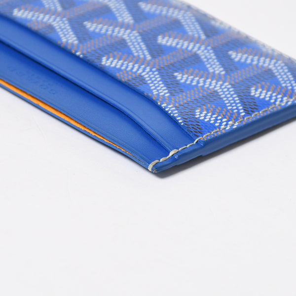 極美品 GOYARD ゴヤール サン シュルピス カードケース カードホルダー STSULPPMLTY10CL10X PVC レザー ブルー 中古 4a009214