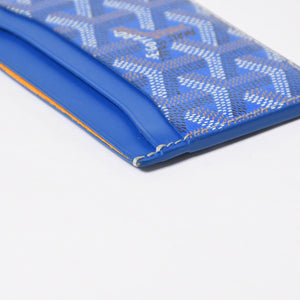 極美品 GOYARD ゴヤール サン シュルピス カードケース カードホルダー STSULPPMLTY10CL10X PVC レザー ブルー 中古 4a009214