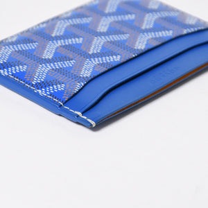 極美品 GOYARD ゴヤール サン シュルピス カードケース カードホルダー STSULPPMLTY10CL10X PVC レザー ブルー 中古 4a009214