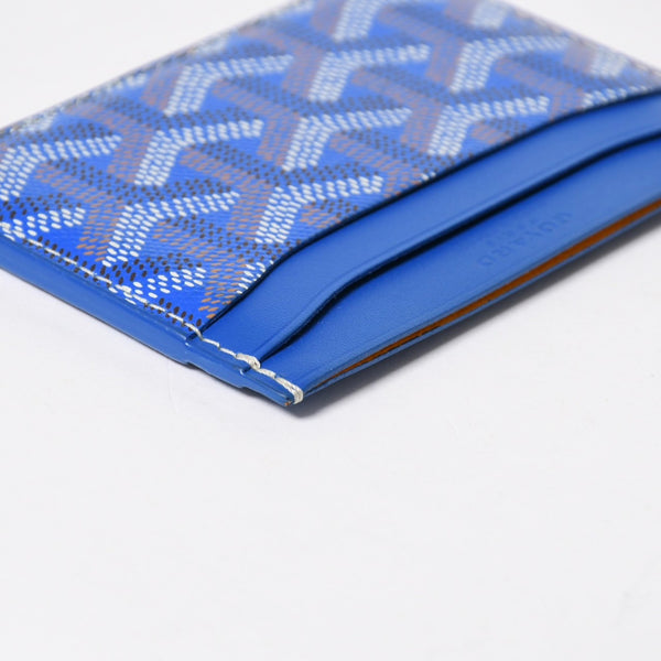 極美品 GOYARD ゴヤール サン シュルピス カードケース カードホルダー STSULPPMLTY10CL10X PVC レザー ブルー 中古 4a009214